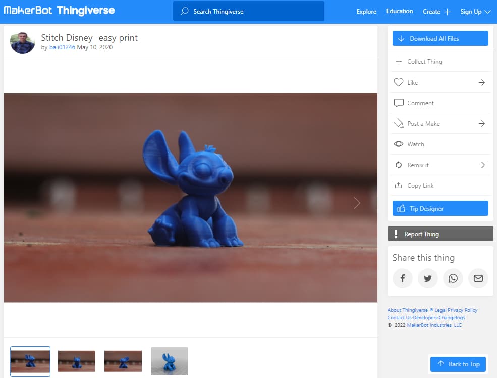 Stitch Lilo & Stitch Straw Topper STL File for 3D Printing 