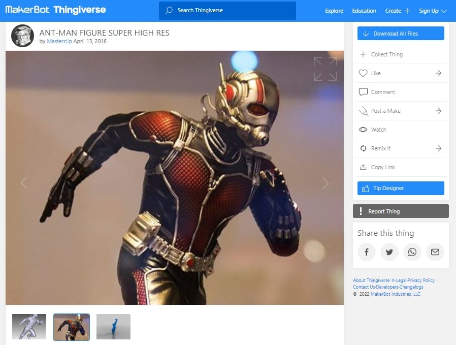 30 Best Superhero 3D Prints - Antman Figure - 3D Printerly