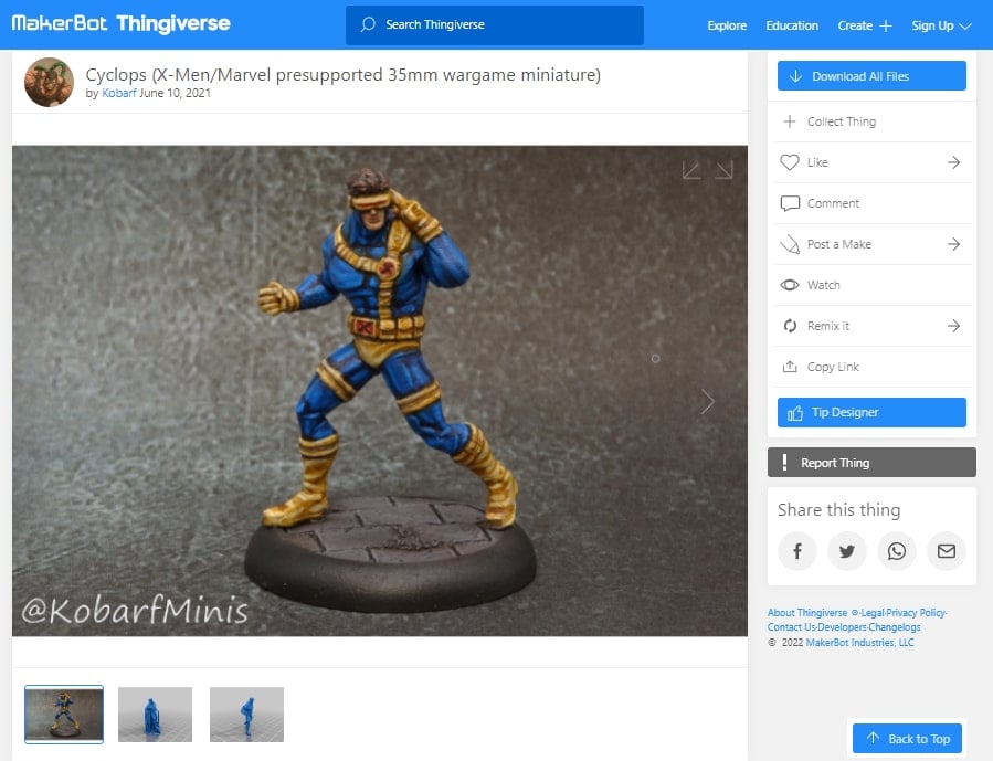 30 Best Superhero 3D Prints - Cyclops Miniature - 3D Printerly