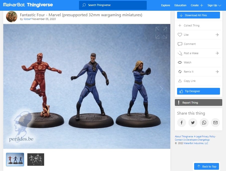 30 Best Superhero 3D Prints - Fantastic Four - 3D Printerly