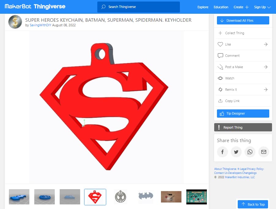 30 Best Superhero 3D Prints - Superheroes Keychain - 3D Printerly