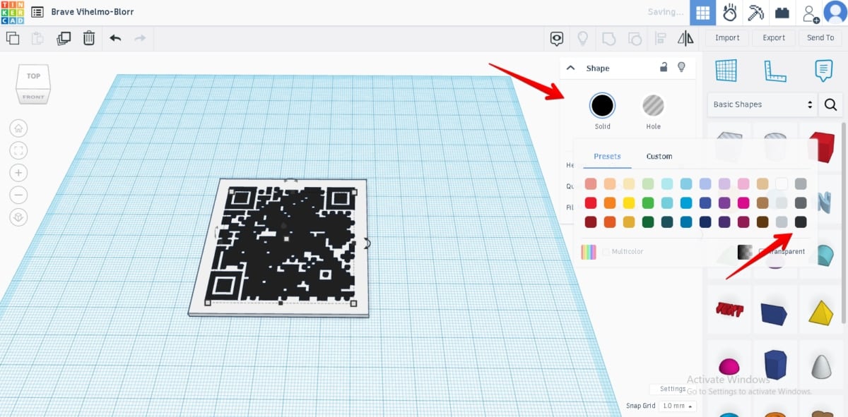How to Create a 3D Printed QR Code - Color Change Location TinkerCAD - 3D Printerly