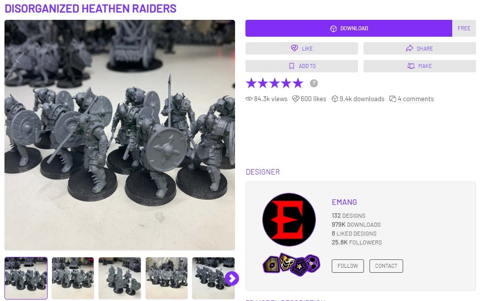 Best Free STL Files for 3D Printing Miniatures - Disorganized Heathen Riders - 3D Printerly