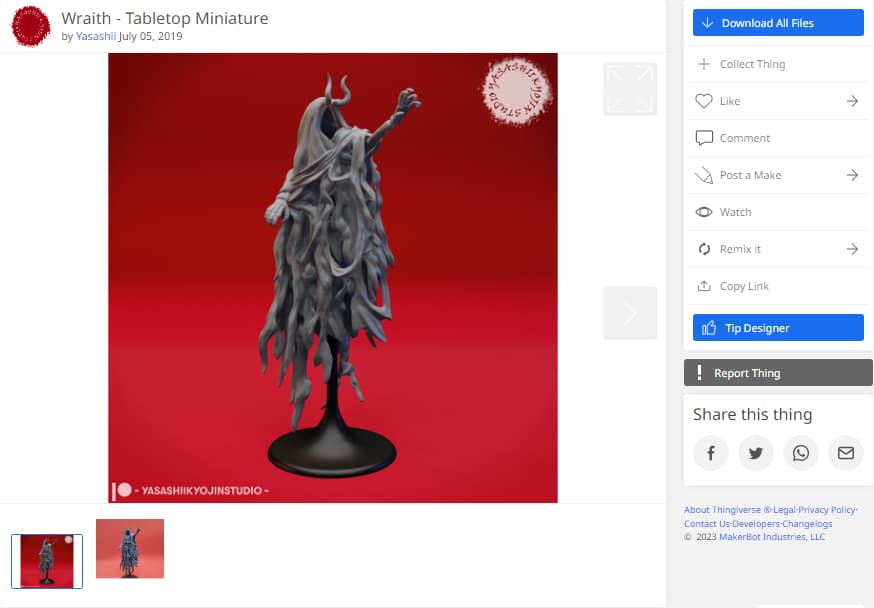 Best Free STL Files for 3D Printing Miniatures - Wraith - 3D Printerly
