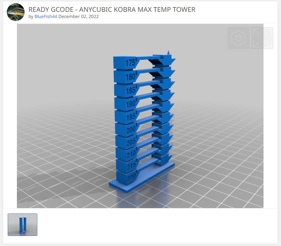 Best Anycubic G-Code Files - Anycubic Kobra Max Temperature Tower - 3D Printerly