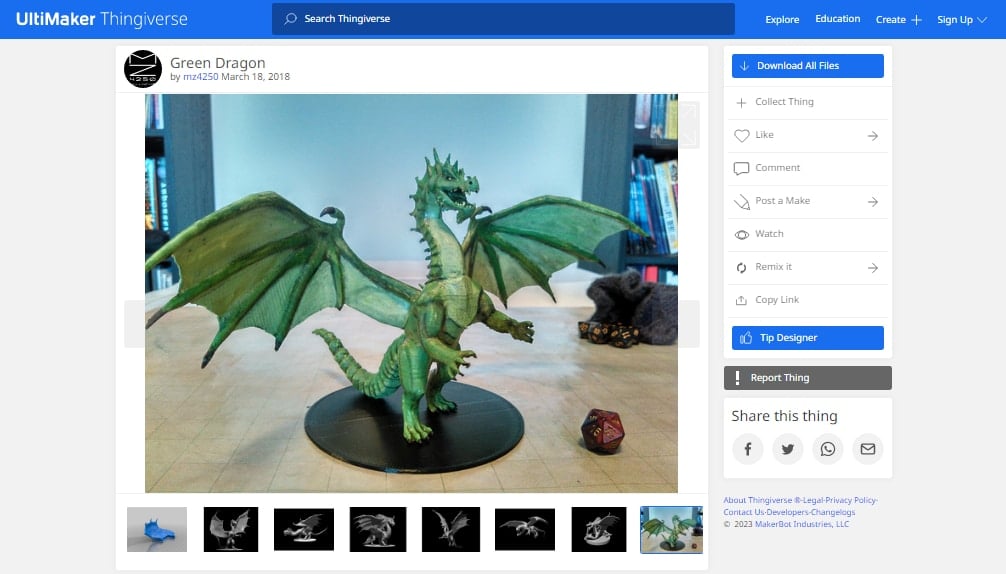 Best D&D Miniature STL Files for 3D Printing - How to Find - Green Dragon - 3DPrinterly