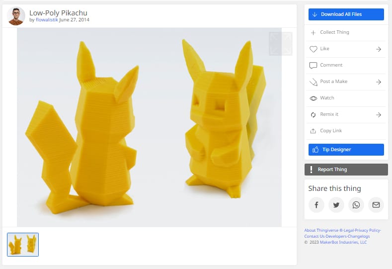 Free 3D Printer Files for Ender 3 - Low-Poly Pikachu - 3D Printerly
