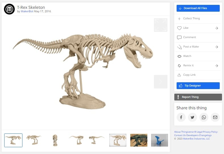Free 3D Printer Files for Ender 3 - T-Rex Skeleton - 3D Printerly