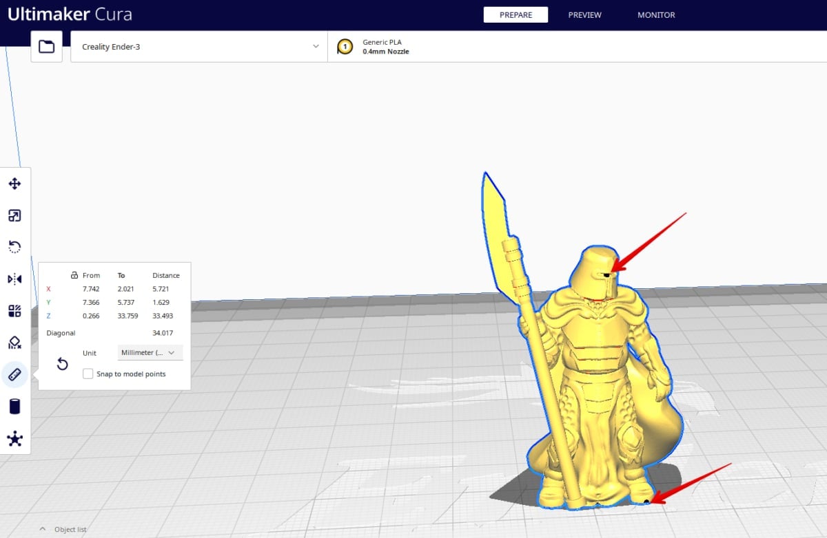 How to Scale a Miniature for 3D Printing - Foot to Eye Measurement - 3D Printerly