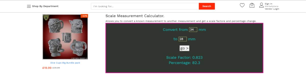 How to Scale a Miniature for 3D Printing - Measurement Percentage Calculator - 3D Printerly
