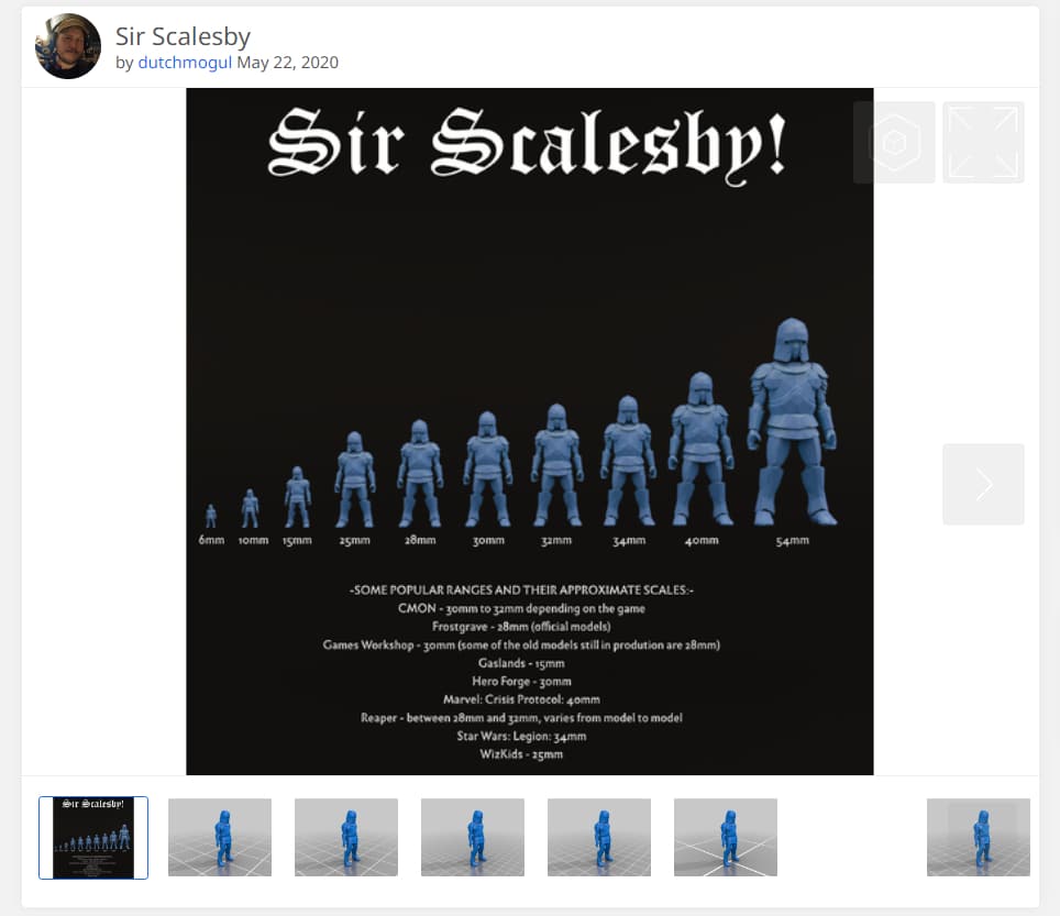 How to Scale a Miniature for 3D Printing - Sir Scalesby Model - 3D Printerly