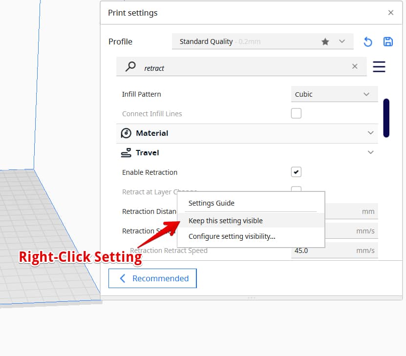 How to Use Retract at Layer Change - Keep Setting Visible - 3D Printerly