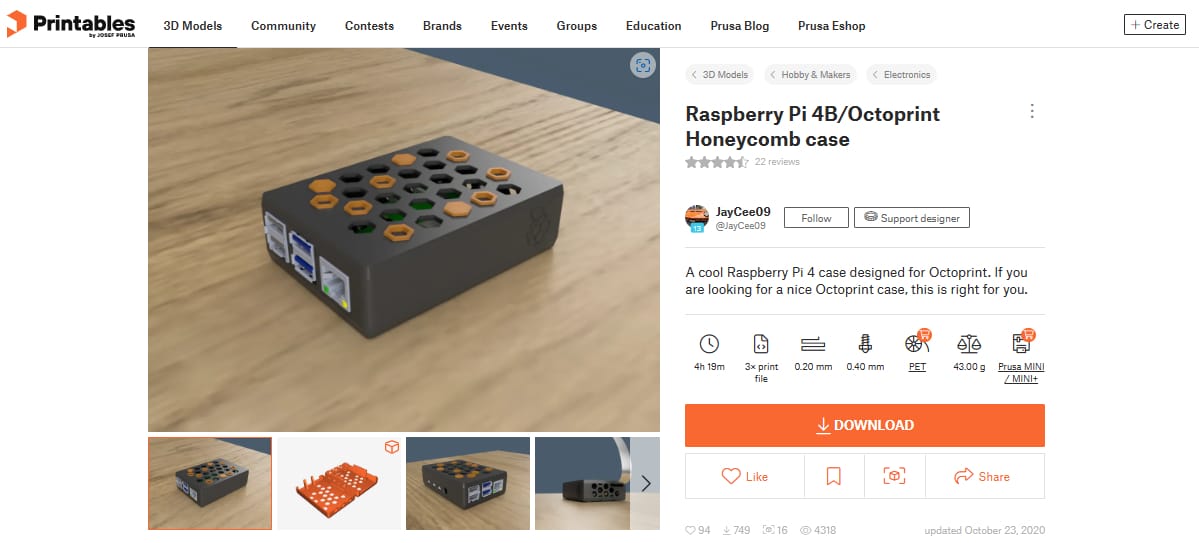Best Free Commercial Use STL Files - Free to Sell - Raspberry Pi 4B - 3D Printerly .png