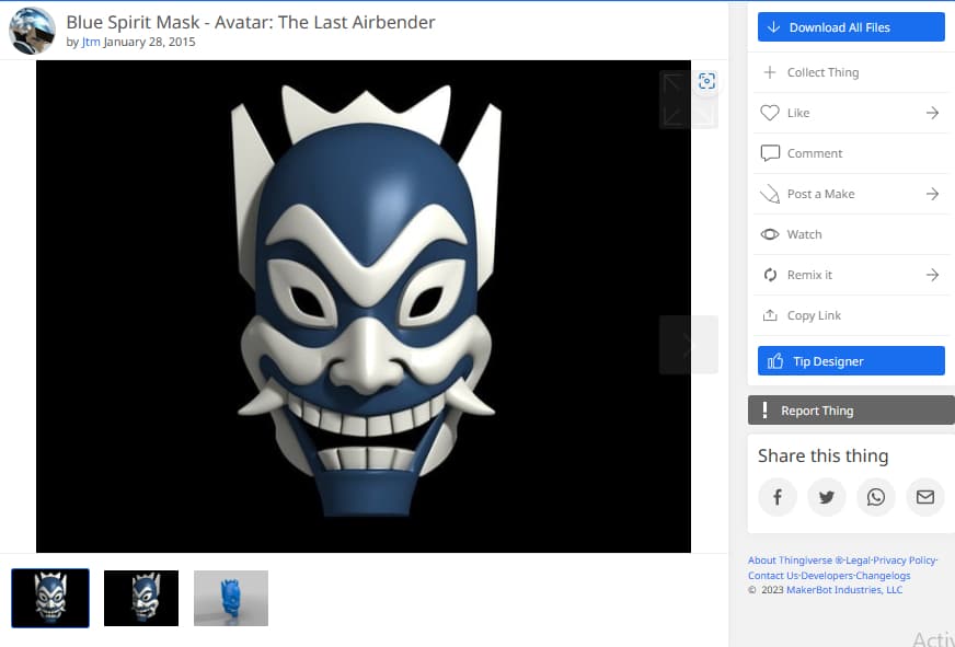 How to 3D Print a Mask - Blue Spirit Mask - Avatar The Last Airbender - 3D Printerly