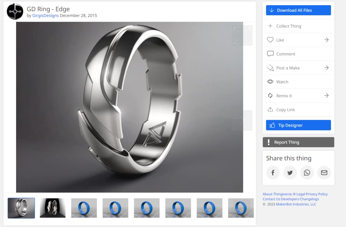 How to Make 3D Printed Jewelry - GD Ring - 3D Printerly