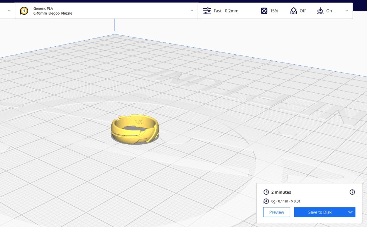How to Make 3D Printed Jewelry - GD Ring in Cura - 3D Printerly